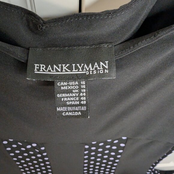 Frank Lyman Sleeveless Polka Dot Midi Party Dress | Black | Size 16 | New Years - Picture 7 of 8